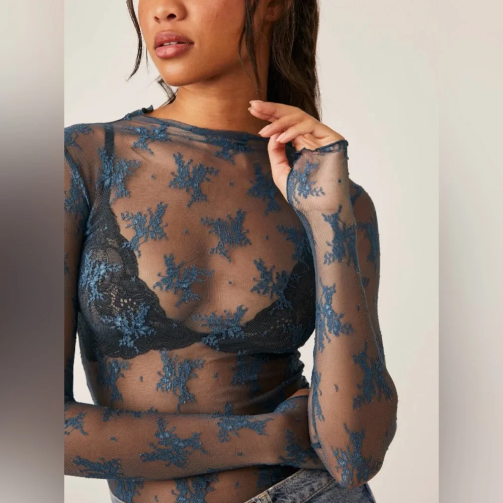 Free People Lady Lux Layering Top | Night Swim |XS - Picture 1 of 12